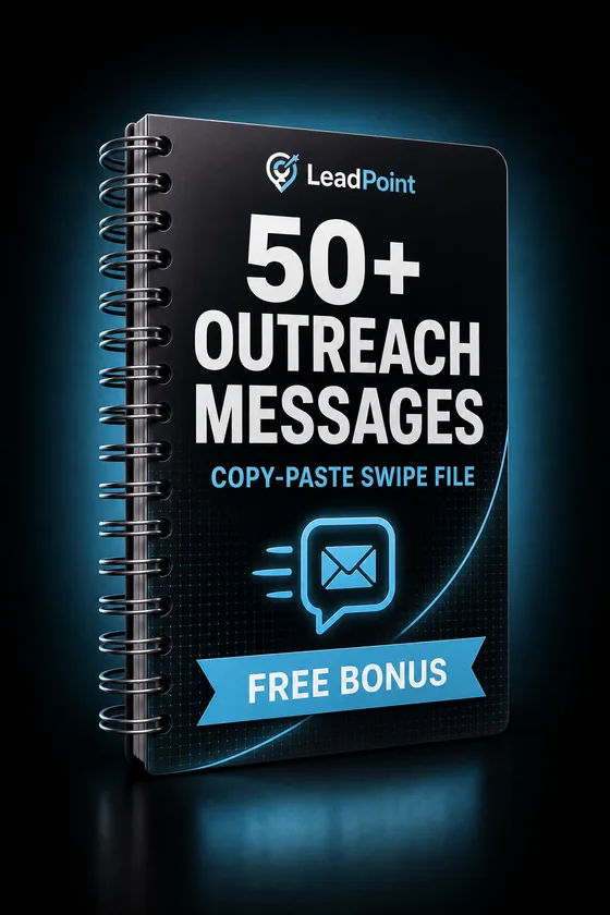 50+ OUTREACH MESSAGES — LeadPoint copy-paste swipe file cover